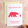 Personalised Bear And Penguin Valentine's Day Card, thumbnail 1 of 4