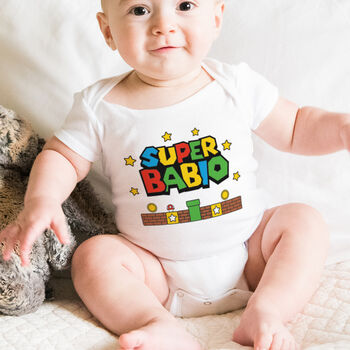 Super Daddio And Babio Gaming T Shirt And Baby Grow Set, 2 of 4