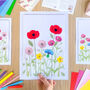 Wildflower Meadow Triptych Picture Craft Kit | Spring Home Decor, thumbnail 2 of 7