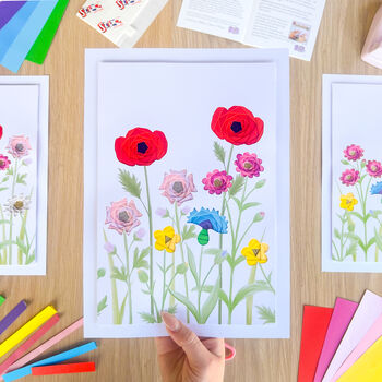 Wildflower Meadow Triptych Picture Craft Kit | Spring Home Decor, 2 of 7
