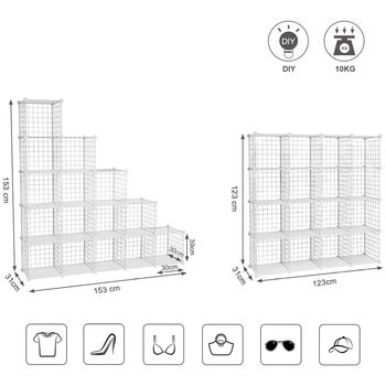 16 Cube Metal Storage Organiser Modular Shelving Grids, 10 of 10