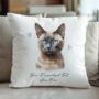 Personalised Burmese Cat Love Hearts Cushion Cover, thumbnail 1 of 2