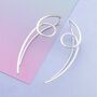 Sterling Silver Loop Drop Earrings, thumbnail 2 of 7