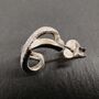 Sterling Silver Kiss Cross Huggie Earrings, thumbnail 2 of 3