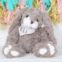 Grey Bunny Rabbit With A Personalised Bandana, Easter, thumbnail 1 of 5