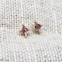 Tiny Pink Tourmaline Stud October Birthstone Earrings, thumbnail 1 of 4