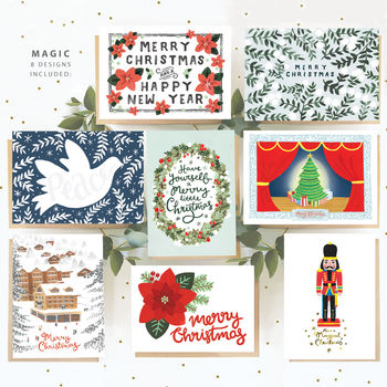 Box Of Eight Assorted Christmas Cards By Jade Fisher ...