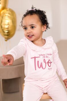 Personalised 'When I Wake' Embroidered Birthday Pyjamas, 3 of 11