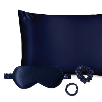 Silk Addict 100% Mulberry Silk Navy Gift Set, 2 of 7
