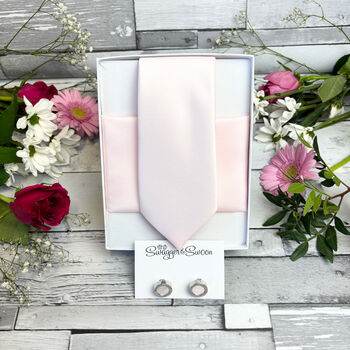 Baby Blush Wedding Tie, Bow Tie And Cravat Sets, 4 of 9