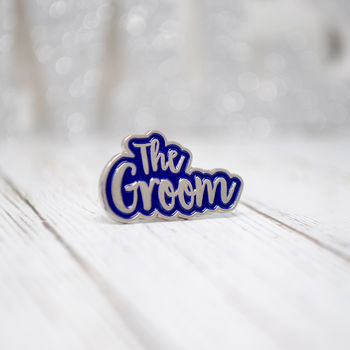 The Bride And The Groom Wedding Enamel Lapel Pin Set, 5 of 12