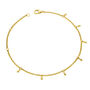 Multi Drop Anklet In Gold Plated, thumbnail 1 of 3