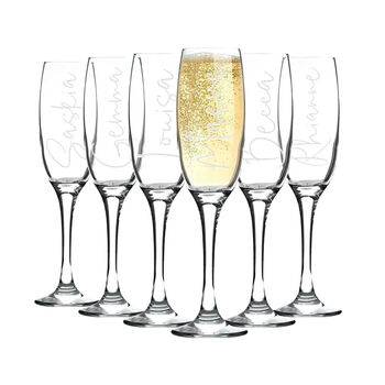 Personalised Wedding Name Champagne Flute Glass, 3 of 4
