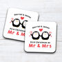 Personalised Set Two Coasters 'First Christmas Married', thumbnail 1 of 3