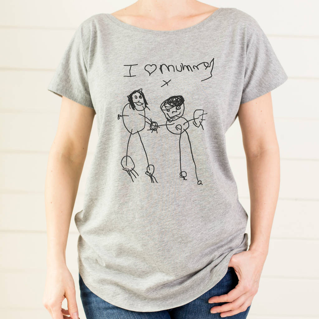 personalised mums t shirt with child's drawing by