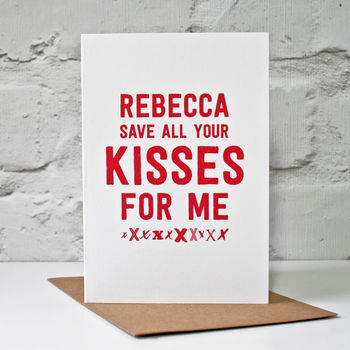 Save Your Kisses Personalised Valentine's Card, 2 of 3