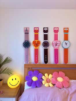 Polka Dot Watch Wall Clock Decorative Silent Movement, 5 of 6