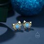 Moonstone Or Opal Crab Stud Earrings Sterling Silver, thumbnail 5 of 11