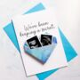 Pregnancy Reveal Card Personalised – We're Having A Baby Announcement – Handmade Origami Heart Card – Keepsake For Grandparents Or Partner, thumbnail 3 of 4