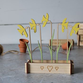 Personalised Wooden Daffodil Flower Box, 4 of 6