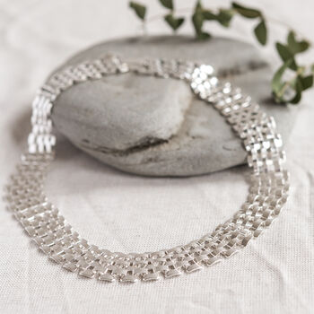 Silver Plated Chain Statement Necklace, 3 of 10