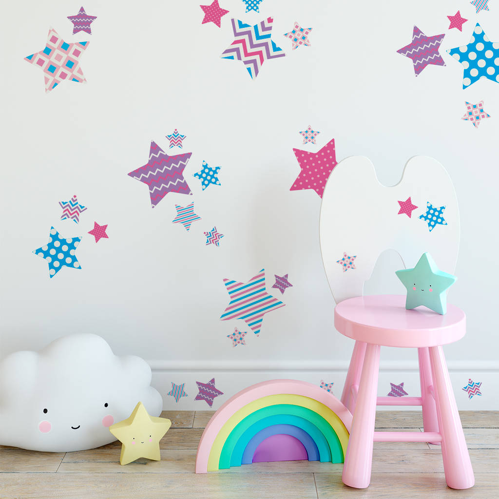 Set Of 66 Peel And Stick Stars Decals By SirFace Graphics