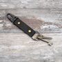 Personalised Black Oiled Leather Keyring, thumbnail 1 of 3