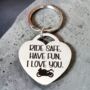 Ride Safe, I Love You Motorbike Keyring, thumbnail 2 of 2