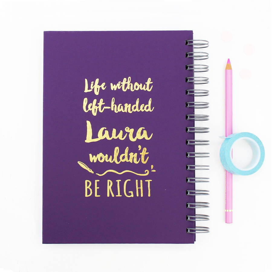 Personalised Left Handed Hardback Notebook By Martha Brook ...