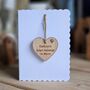 Personalised 'Heart Belongs To Mum' Hanging Heart Card, thumbnail 1 of 2