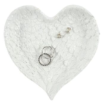 Glitter Heart Shaped Angel Wing Trinket Dish, 2 of 2