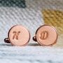 Personalised Real Natural Leather And Copper Cufflinks, thumbnail 3 of 7
