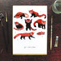 Pack Of Red Pandas A4 Art Print, thumbnail 3 of 7