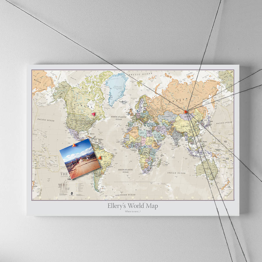 Personalised Classic World Map By Maps International