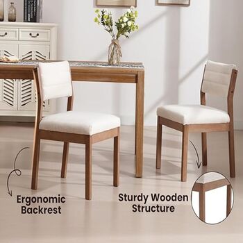 Set Of Two Linen Dining Chairs For Living Room, 4 of 7