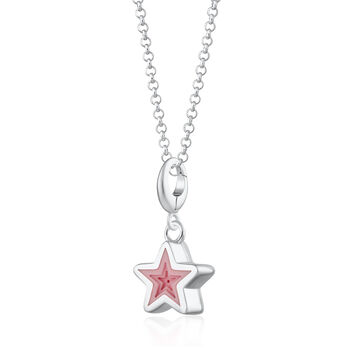 Geometric Pink Star Charm Necklace, 2 of 9