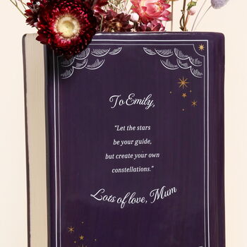 Personalised Purple Ceramic Celestial Book Vase, 4 of 4
