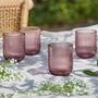 Palermo Set Of Four Amethyst Ribbed Tumblers, thumbnail 1 of 5