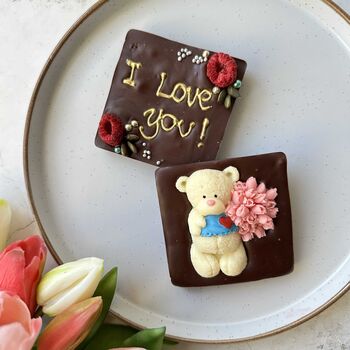 Chocolate Teddy Bear And Flowers, Sweet Box, 9 of 11