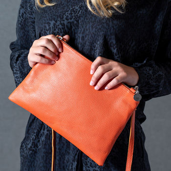Jemma Personalised Leather Clutch Or Cross Body Handbag, 2 of 4