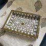 Wood Serving Tray With Handle, Ottoman Tary, Inlay Craft, thumbnail 1 of 12