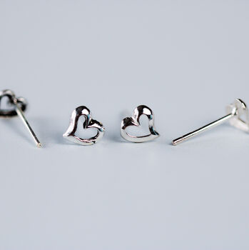 Sterling Silver Tiny Heart Earrings, 4 of 7