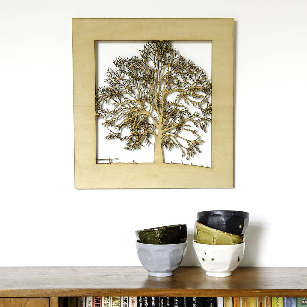 Wooden Oak Tree Wall Art By For Me & For You Designs