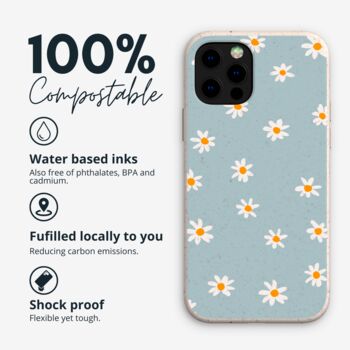 Daisies Eco Friendly Bio Phone Case, 2 of 7