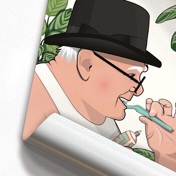 Winston Churchill Cleaning Teeth, Funny Bathroom Art, 4 of 7