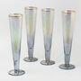 G Decor Set Of Four Grey Hammered Champagne Glasses, thumbnail 3 of 4