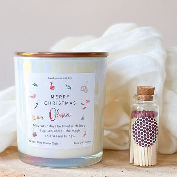Christmas Candle Gift For Her With Name And Text, 5 of 9