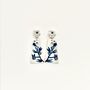 Statement Blue And White Floral Polymer Clay Earrings, thumbnail 4 of 5