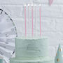 Pink And White Glitter Tall Birthday Cake Candles, thumbnail 1 of 3
