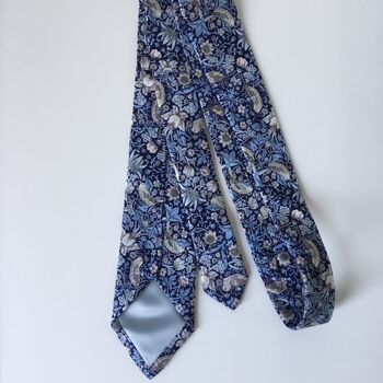 Hand Stitched Liberty Of London Blue Neck Tie, 3 of 5
